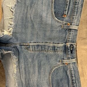 Blue Denim Cutoff Shorts